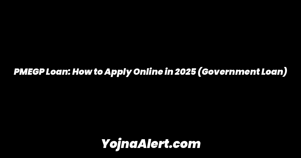 PMEGP Loan: How to Apply Online in 2025 (Government Loan)